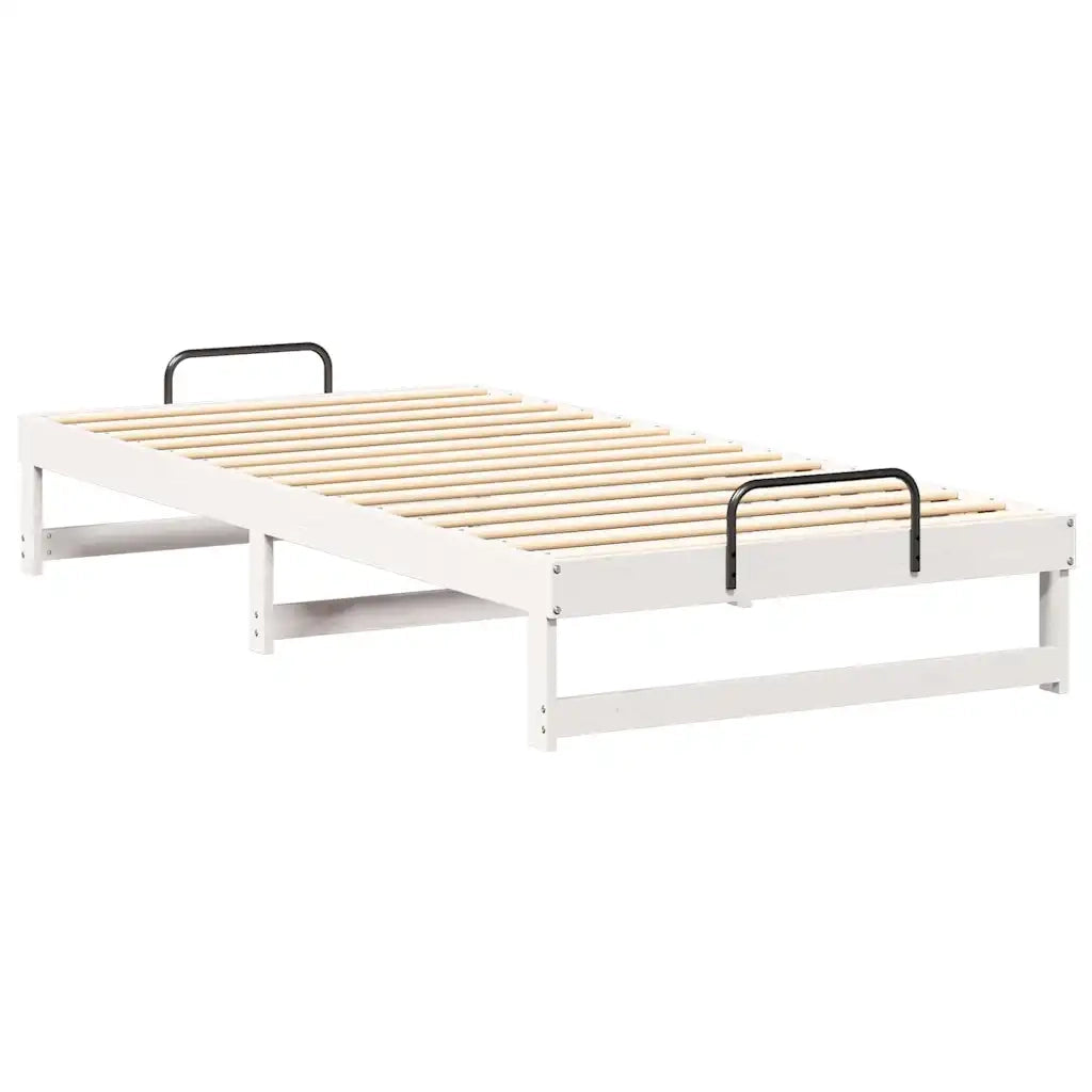 Struttura del letto Bianco 100 x 200 cm Pino massello 873143