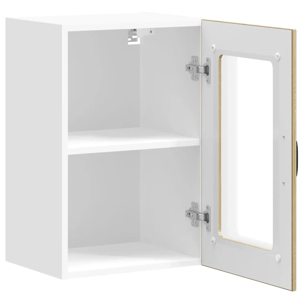 vidaXL Pensile da Cucina con Porta in Vetro Lucca Rovere Sonoma