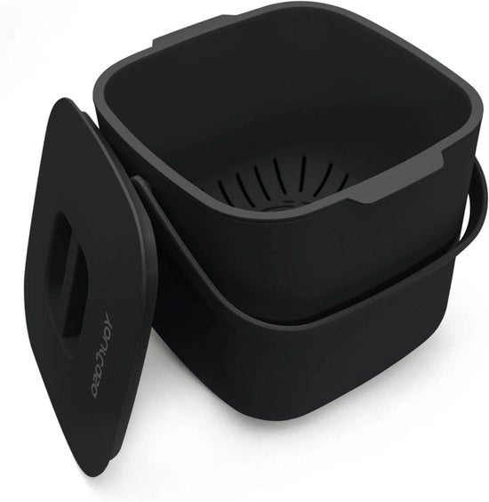 Afvalemmer biologico da cucina 4 litri con contenitore per compost - Resistentente al lavastoviglie & impermeabile agli odori