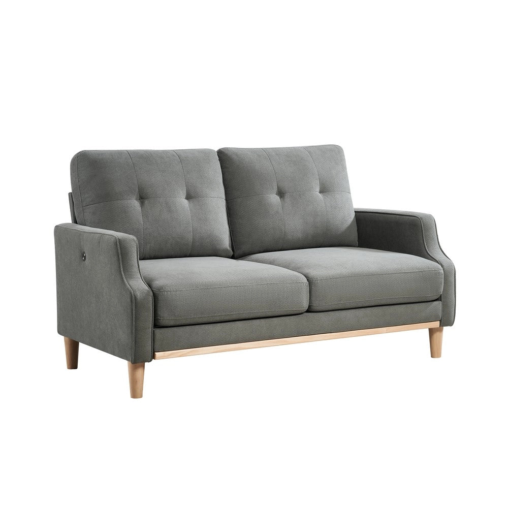 Divano 2 posti tessuto imbottito ¨C Minimal ¨C gambe in legno con cuscini