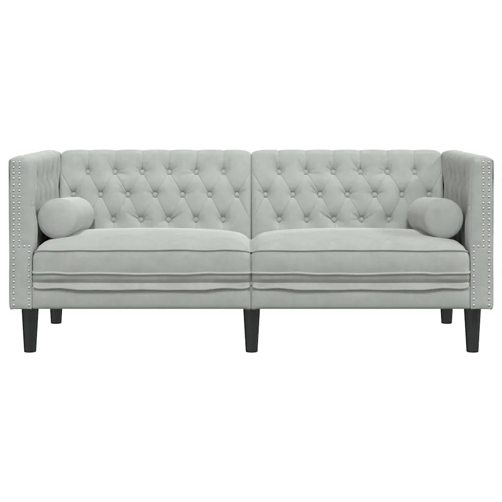 Divano Grigio chiaro 174 x 74,5 x 70,5 cm Velluto 42013019