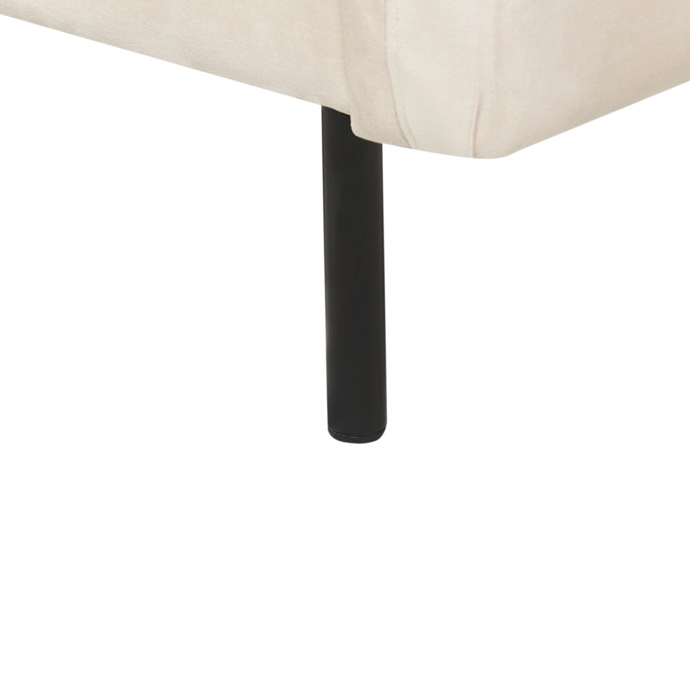 Divano moderno in velluto beige chiaro a 3 posti con Gambe nere Stile Retrò Moderno