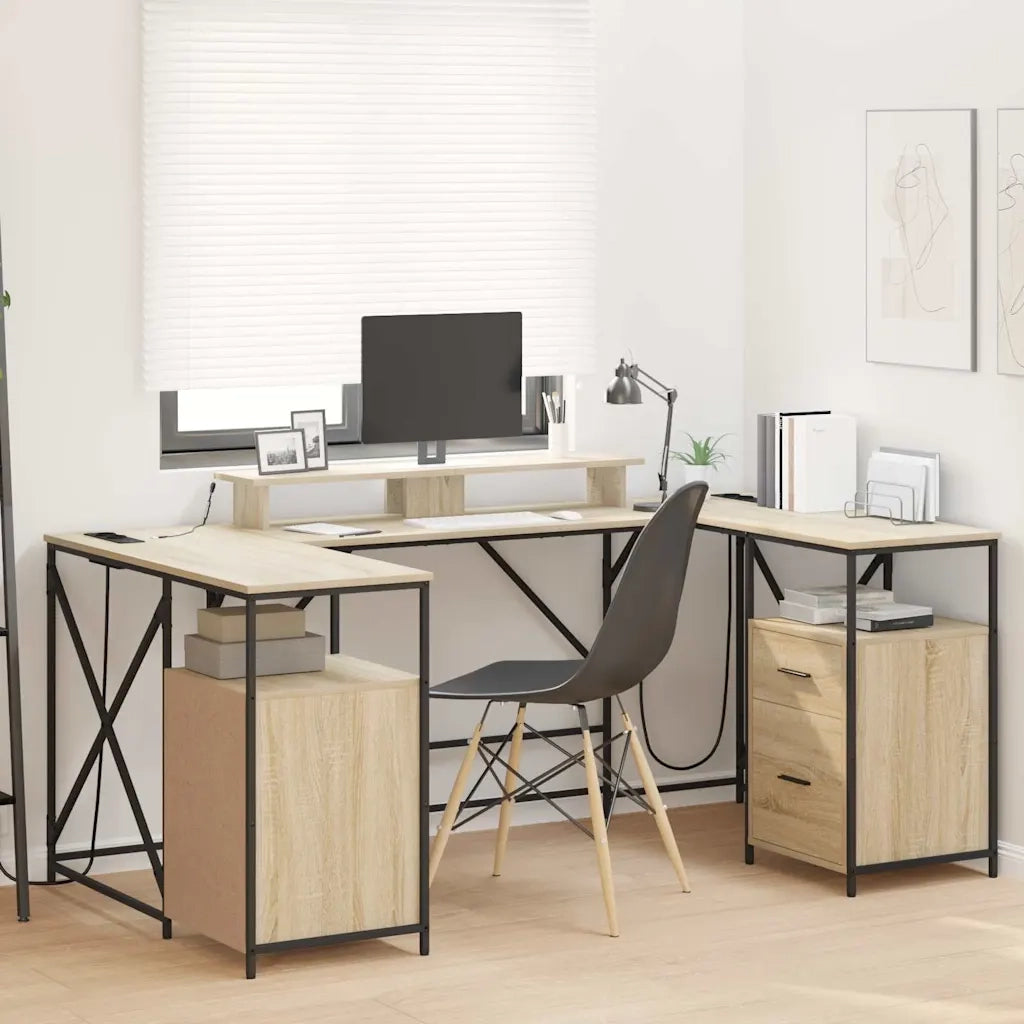 vidaXL Scrivania rovere sonoma 182 x 101 x 87.5 cm Legno multistrato
