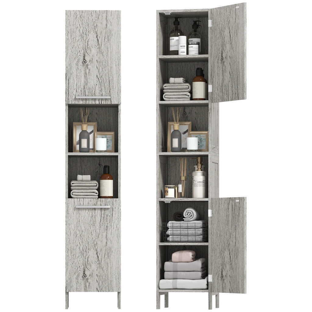 Colonna Bagno con 2 Armadietti e 2 Ripiani Aperti ¨C Minimal ¨C 30x32x172.5 cm Legno