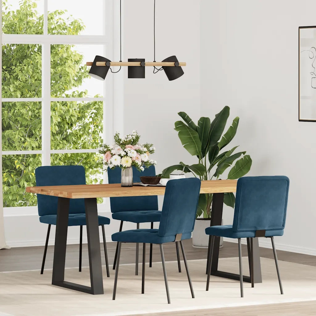 Sedie da Pranzo 4 pz Blu in Velluto 3315167