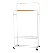 APPENDIABITI DOPPIO BIANCO/ EFF LEGNO 80X50X130-155CM CON DUE RIPIANI