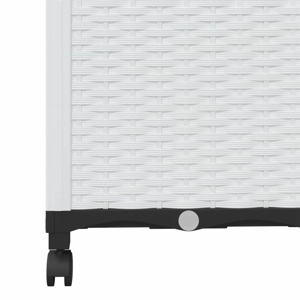 Vaso da giardino con grigliato e ruote Bianco 80 x 40 x 146 cm 3422973