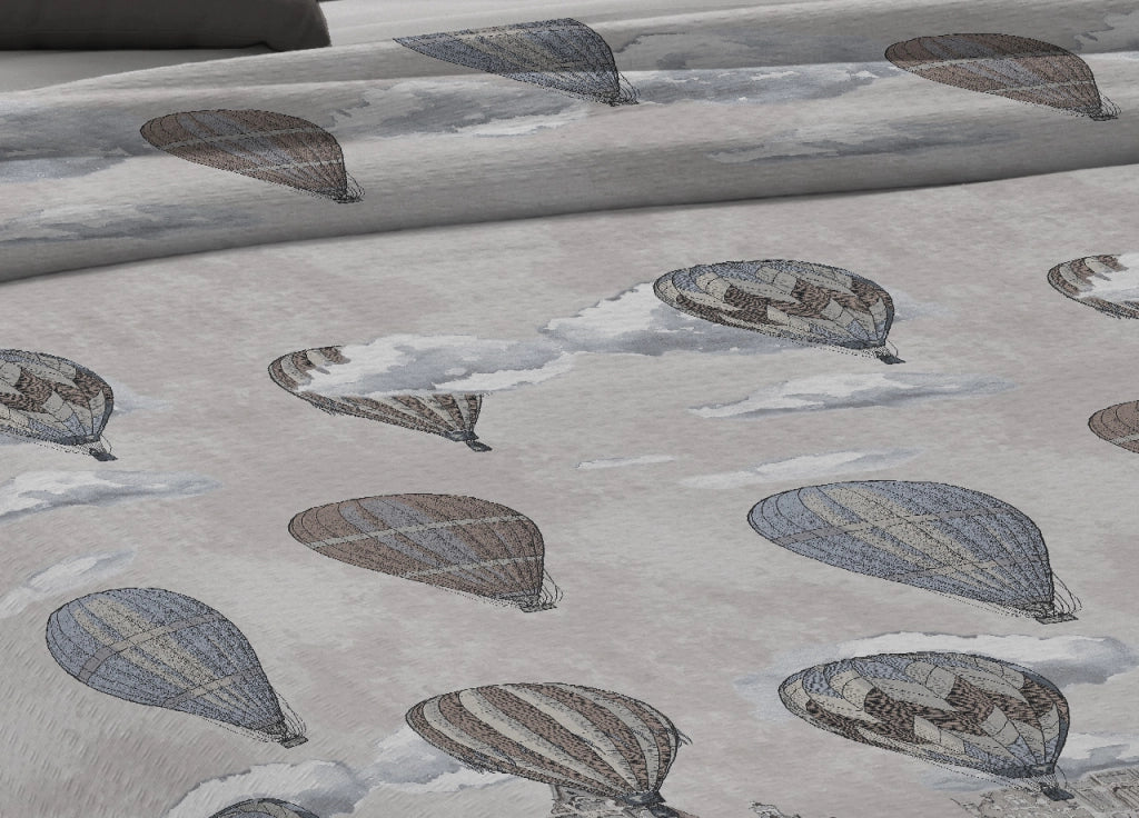 Copriletto Piquet Primavera Estate 100% Cotone Disegno Volare - Matrimoniale - Beige