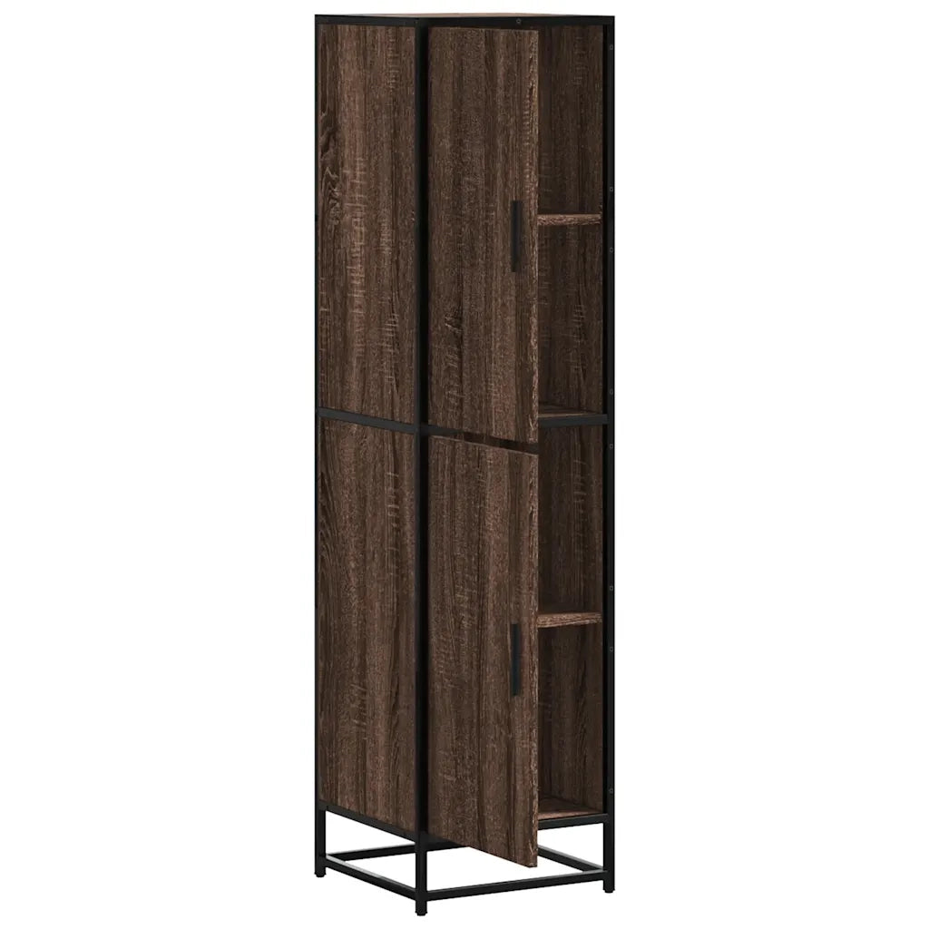 Credenza Rovere Marrone 35,5x35x139cm Legno Multistrato Metallo