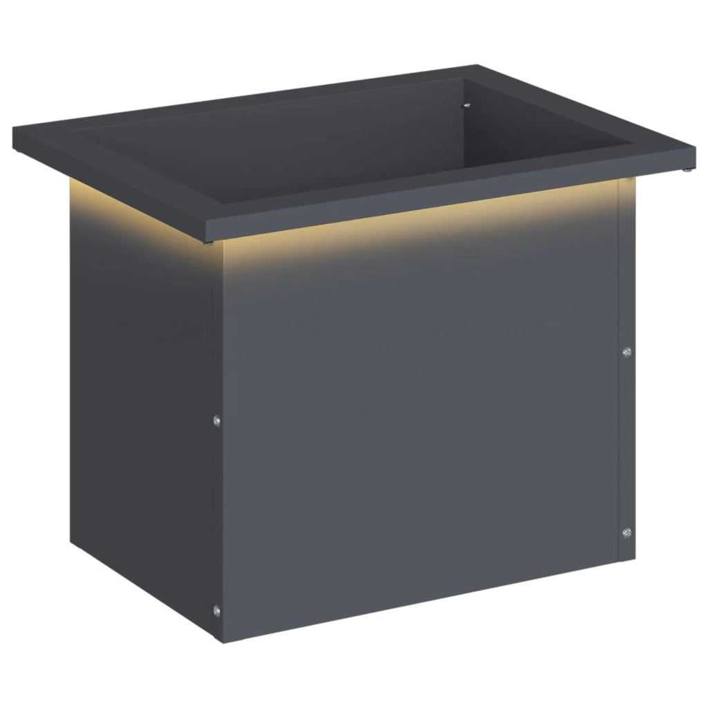 Fioriera da giardino con LED Antracite 30 x 40 x 30 cm Acciaio 8008074