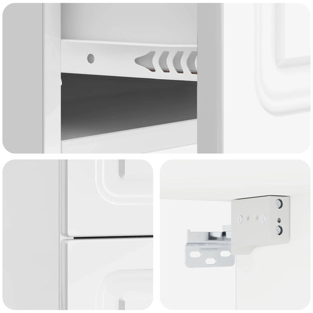 Mobiletto da notte a muro Bianco Lucido 34,5 x 33 x 40 cm 899323
