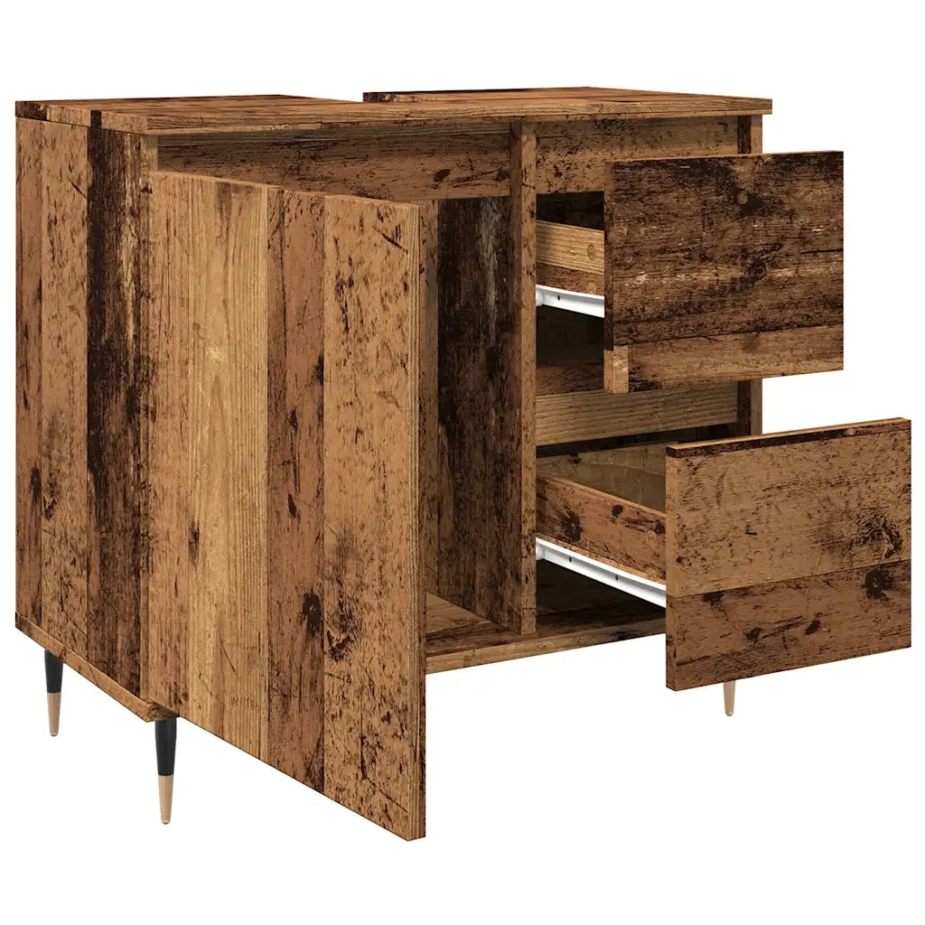 Armadietto da Bagno Legno Antico 65x33x60 cm in Truciolato 857223