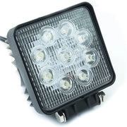 Trade Shop - Faro Supplementare Profondita Auto Fuoristrada 12v Quadrato 9 Led 27w 6000k Ip68 -