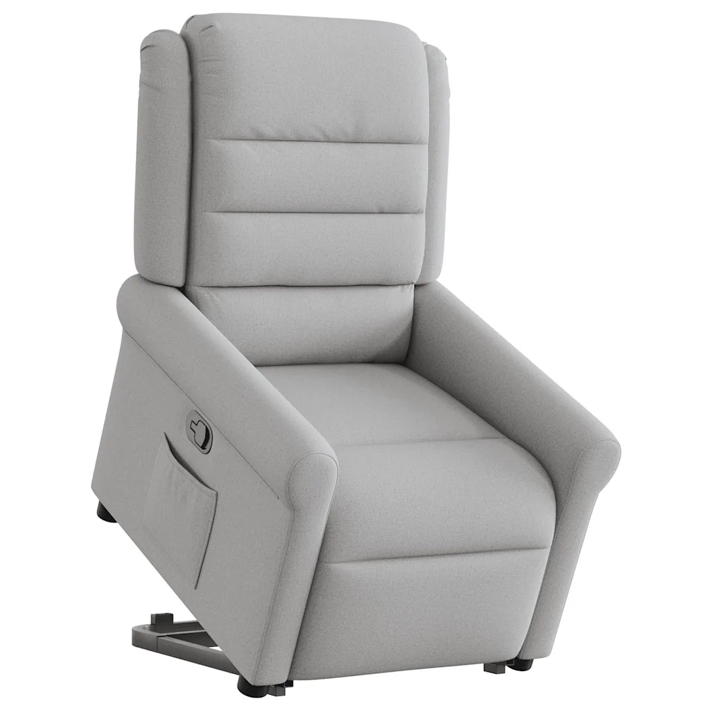 Divano Sedia-Poltrona Alzapersona Reclinabile Grigio Nuvola in Tessuto 974572