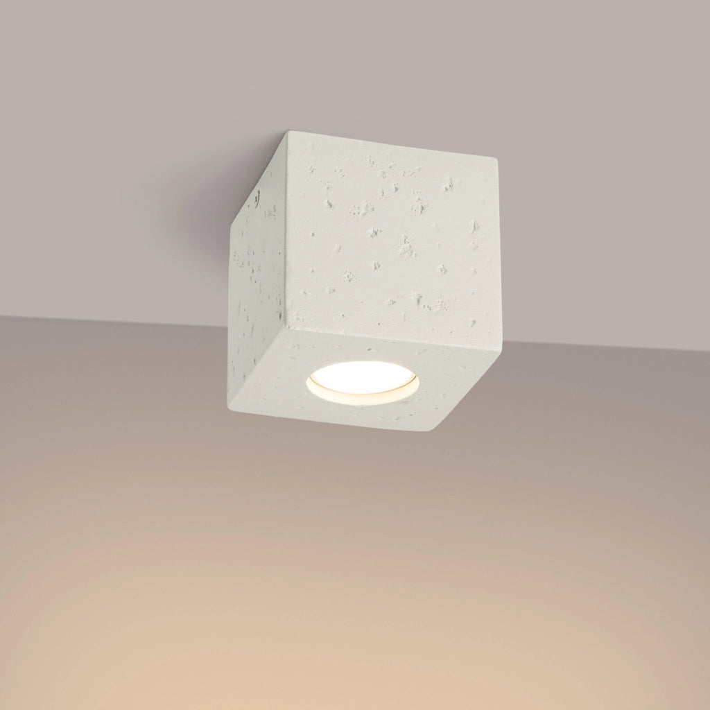 Spot soffitto industriale quadrato cemento beige GU10 TETRIS