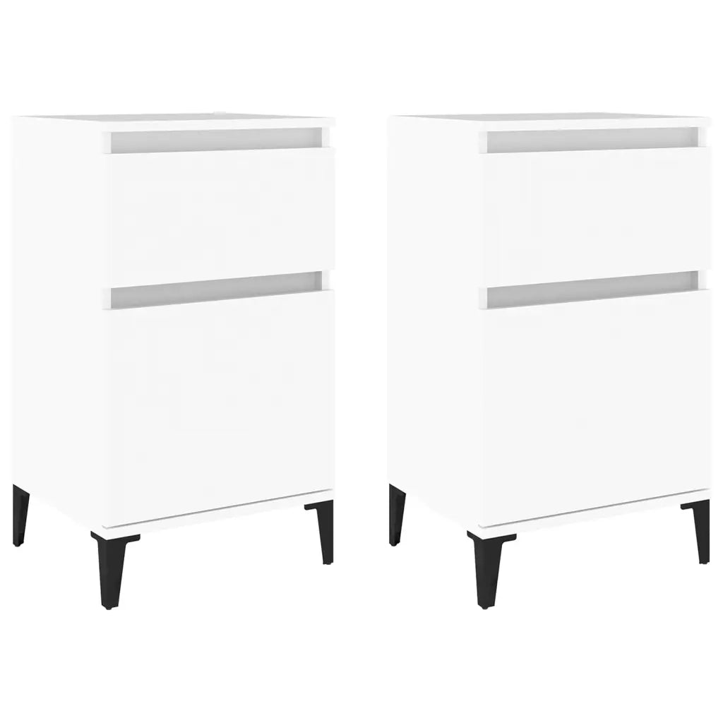 Comodini 2pz Bianchi 40x35x70 cmcod mxl 78659
