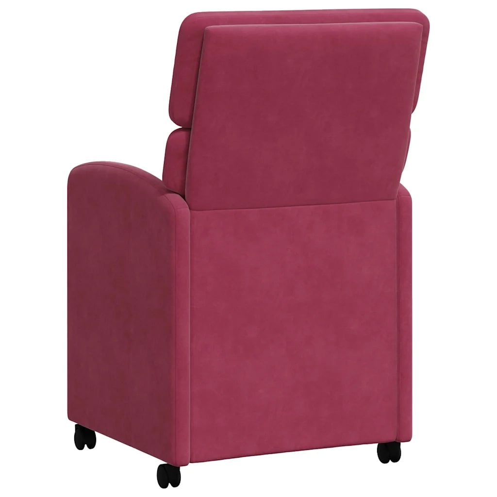 Sedie da Pranzo con Ruote 2 pz | Sedie da cucina Rosso vino 58 x 65 x 98 cm