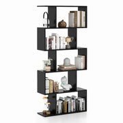 Libreria divisoria a 5 ripiani 70 x 23,5 x 158 cm Design geometrico Legno ingegnerizzato nero 20_0010653
