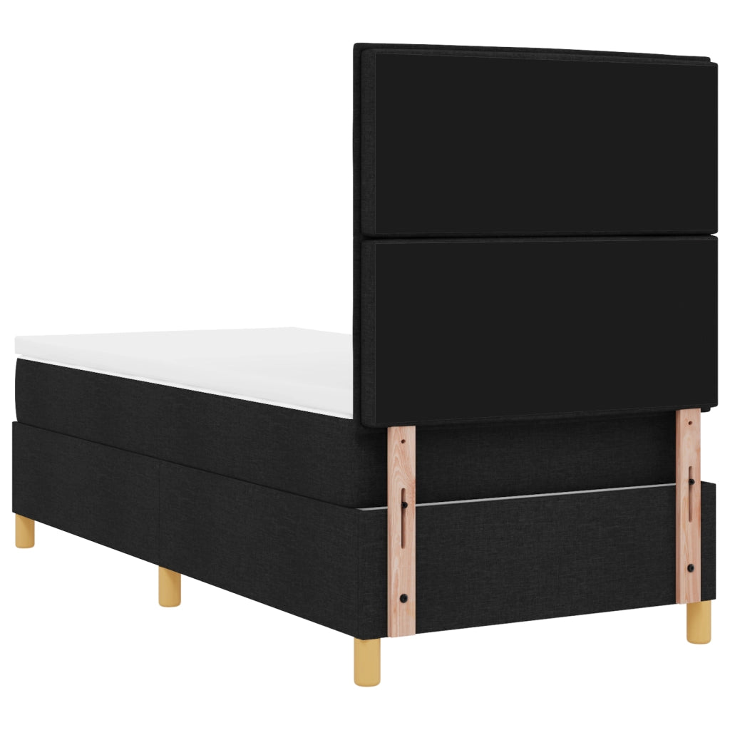Letto a Box Spring con Materasso Nero Singolo