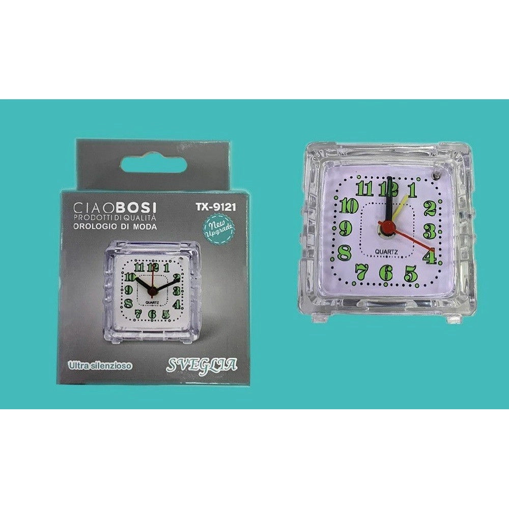 Trade Shop - Orologio Sveglia Analogica Luce Notturna Tx-9121 Allarme Tavolo Camera Silenziosa -