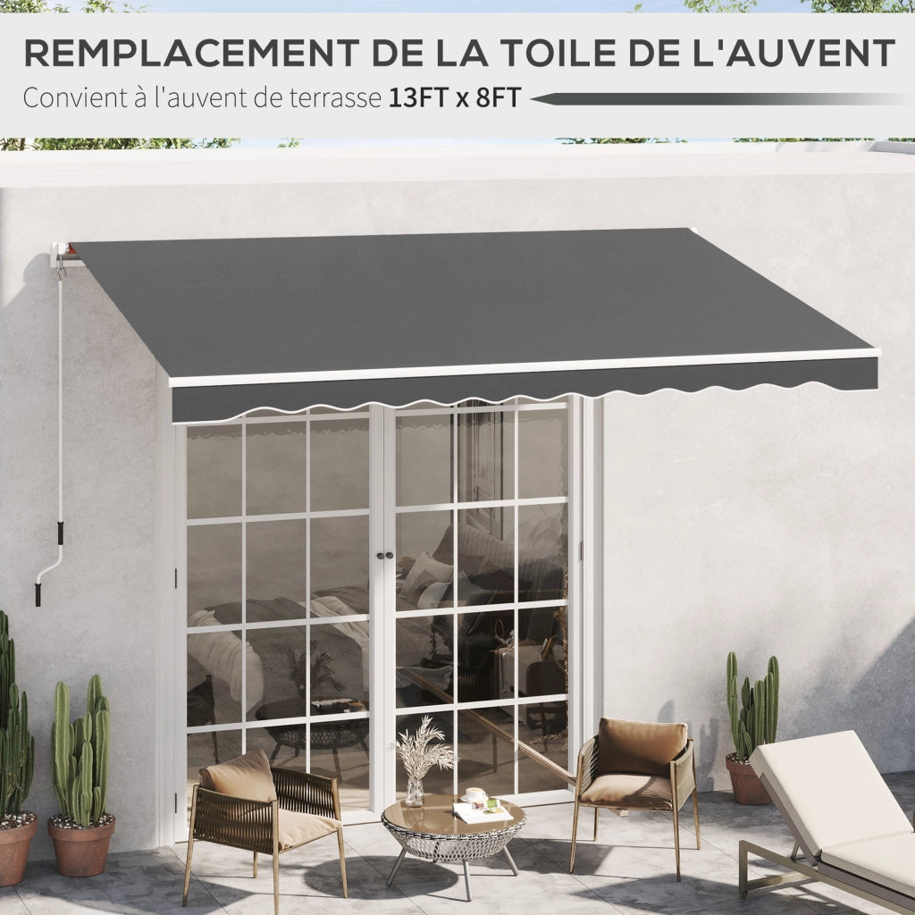 Tenda da sole in poliestere ad alta densit¨¤ 280 g/m2 anti-UV ¨C zephmum ¨C grigio 2.82x2.4 m