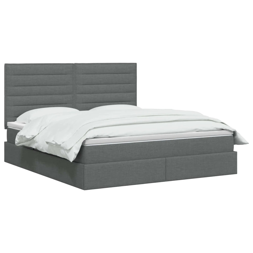 Letto con contenitore e materasso Grigio Scuro 160 x 200 cm 3459451