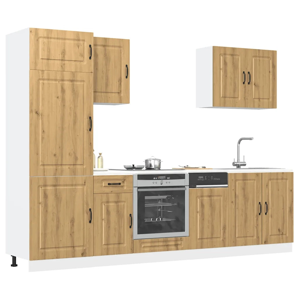 Set Mobili da Cucina 7 pz Kalmar Rovere Artigianale Truciolato 3314770