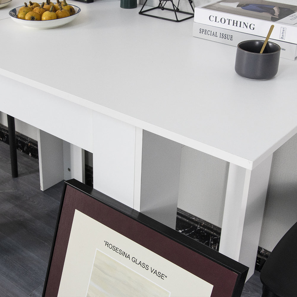 Tavolo Allungabile Cucina Sala Pranzo  da 90 a 120 x60x78cm Bianco Estensibile