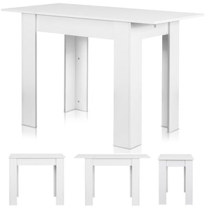 Tavolo Allungabile Cucina Sala Pranzo da 90 a 120cm Bianco Frassinato Estensibile