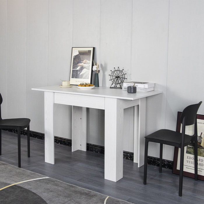 Tavolo Allungabile Cucina Sala Pranzo da 90 a 120cm Bianco Frassinato Estensibile