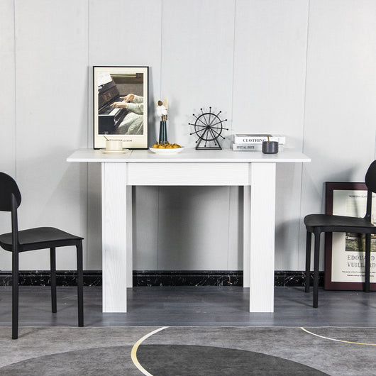 Tavolo Allungabile Cucina Sala Pranzo da 90 a 120cm Bianco Frassinato Estensibile