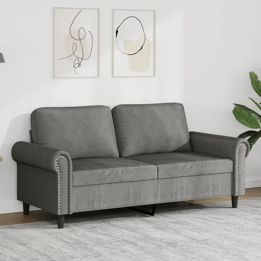 Divano a 2 Posti grigio scuro140 cm in Vellutocod mxl 107311