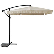 Trade Shop - Ombrellone Laterale Da Giardino Protezione Sole 2x3mt Impermeabile Beige Con Base 223211 -