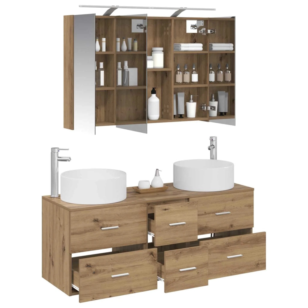 Set di mobili per il bagno 4 pcs Rovere Artigianale 3407102