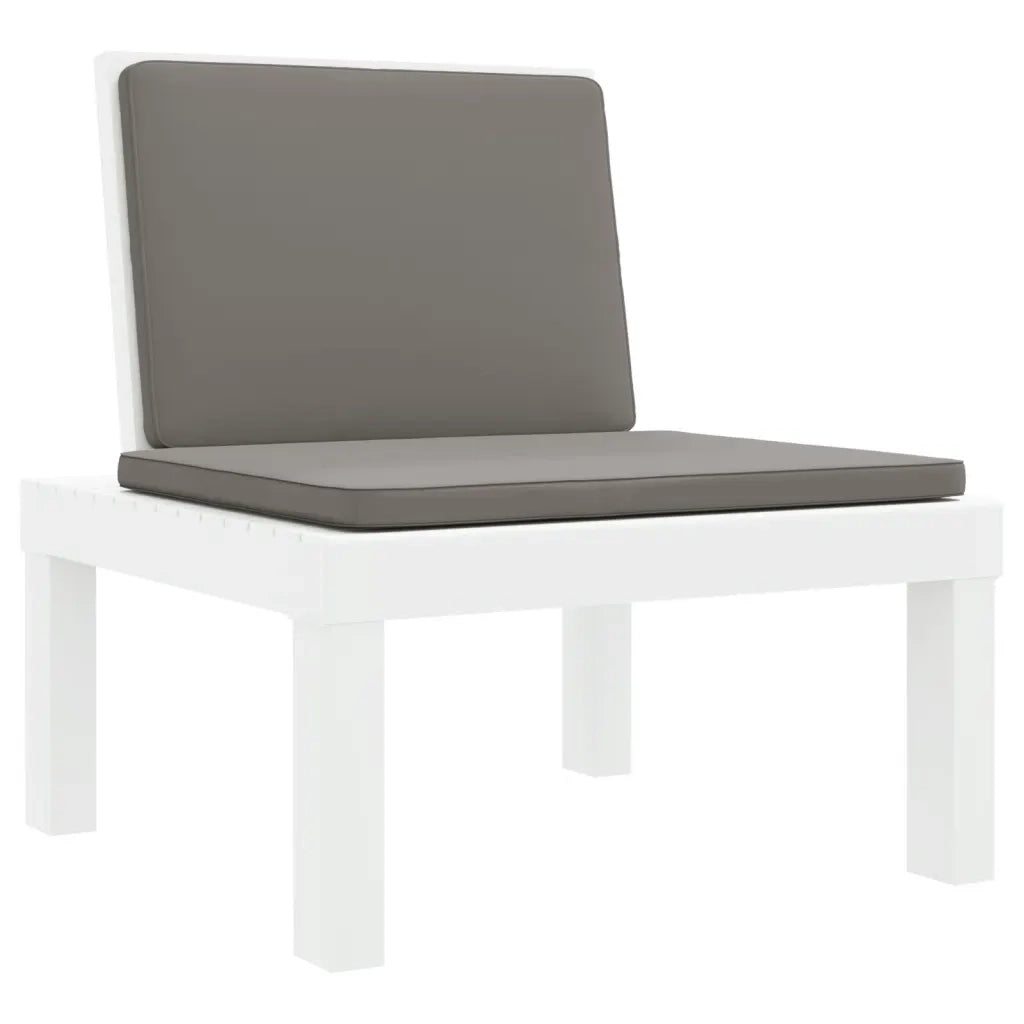 Set Salotto da Giardino 3 pz con Cuscini Bianco in PP 3203732