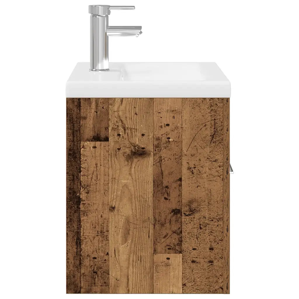 vidaXL Mobile da Bagno con Lavabo Integrato e Rubinetto Legno Antico