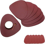 Set di piatti di protezione per tavolo e di supporti per bicchieri da 6 - Piatti di protezione termoisolanti impermeabili - Tavoli anti-scivolo per sala da pranzo hotel - Forma di vino rosso a lacrime