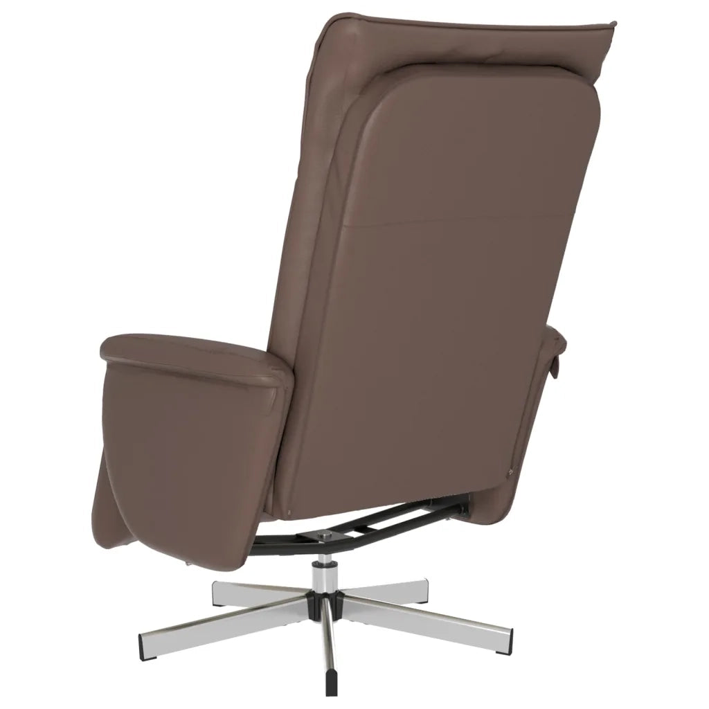 Divano Sedia-Poltrona Reclinabile con Poggiapiedi Marrone in Similpelle 642941