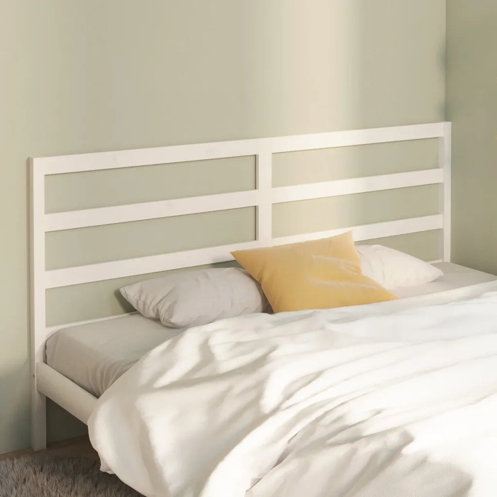Testiera per Letto-Testata-Testiera Decorativa Bianca 206x4x100 cm Legno Massello di Pino 876150