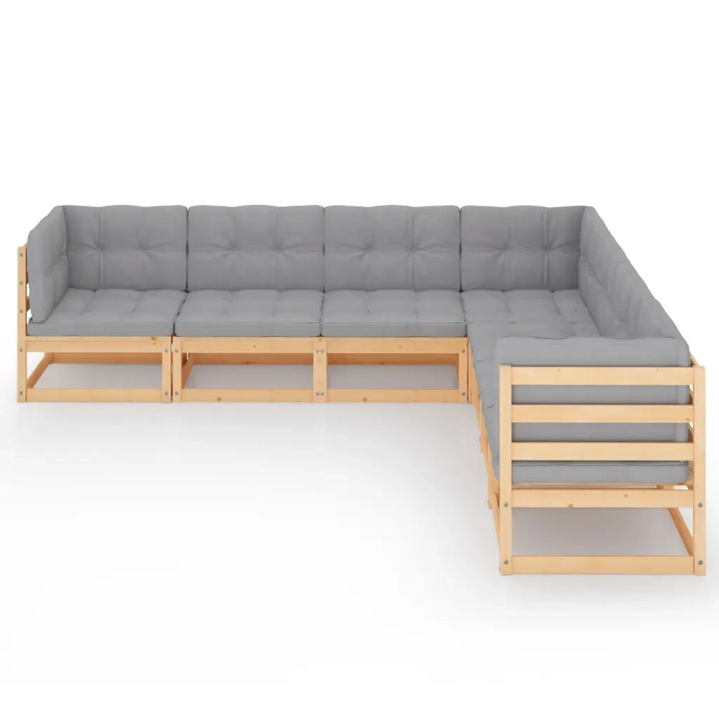 Set Divani da Giardino 7 pz con Cuscini Legno Massello di Pino 3076554