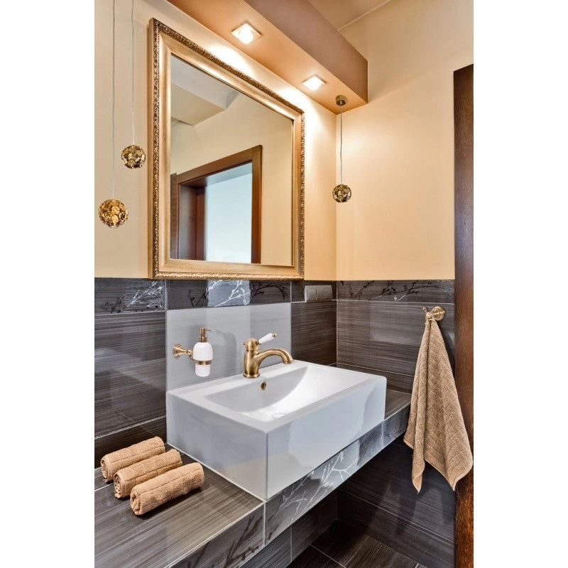 LABE miscelatore lavabo in ottone con manico in ceramica con sifone