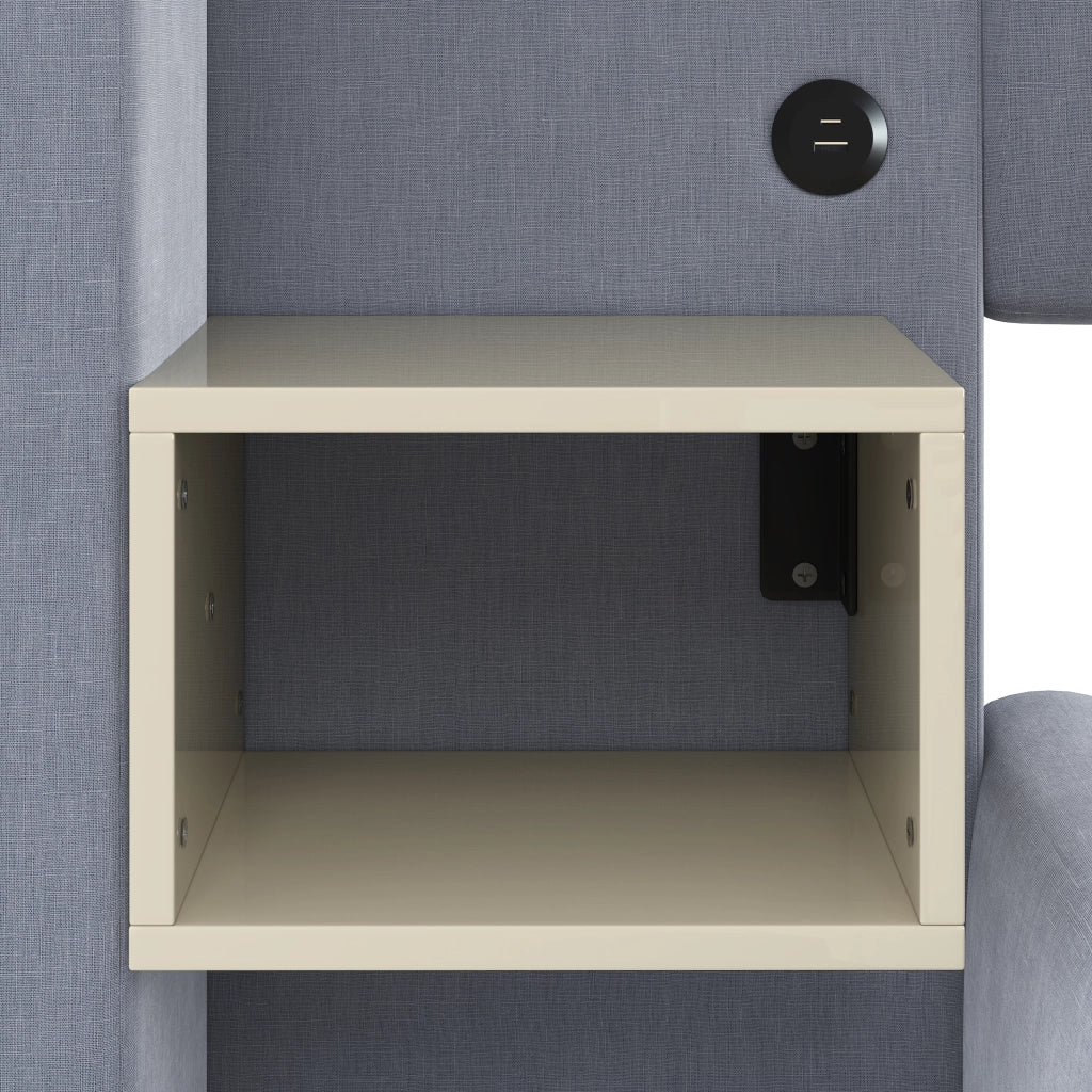 Letto matrimoniale 140x200 con contenitore idraulico e luci LED integrate; lino grigio