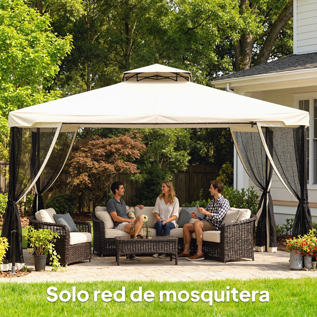 Pannelli Laterali per Carpa da Giardino ¨C zephmum ¨C Grigio 3.4x2 cm