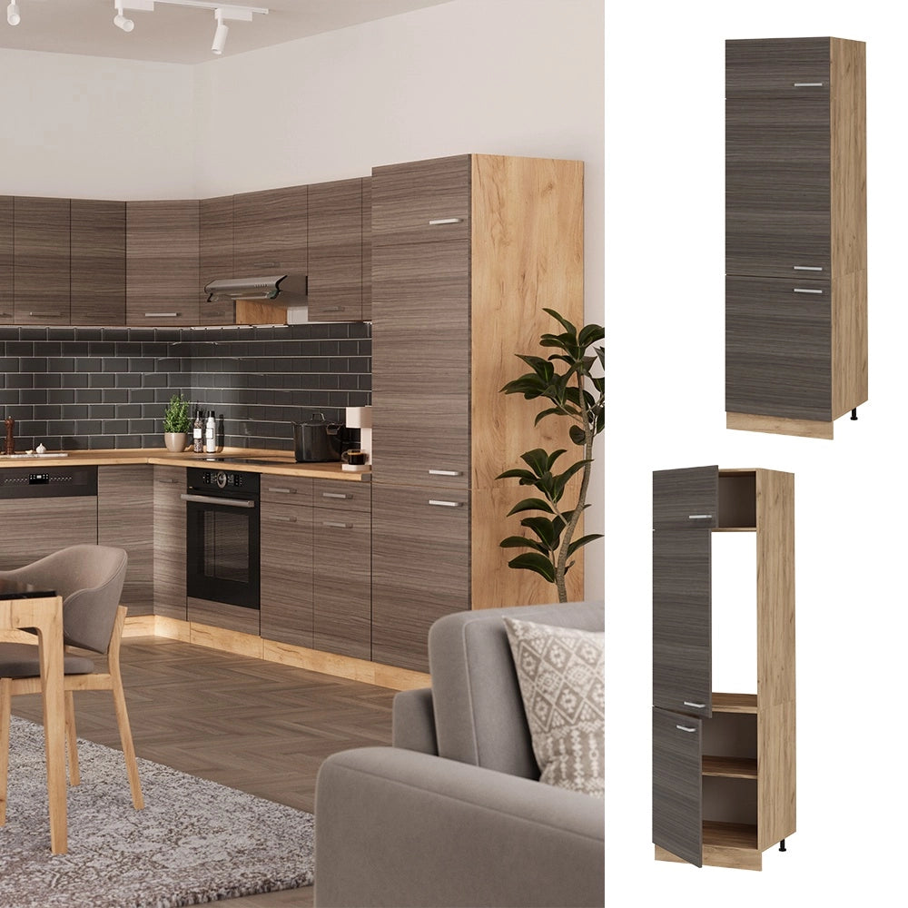 Armadio frigorifero R-Line Grigio nobile/Rovere dorato 60 cm Vicco