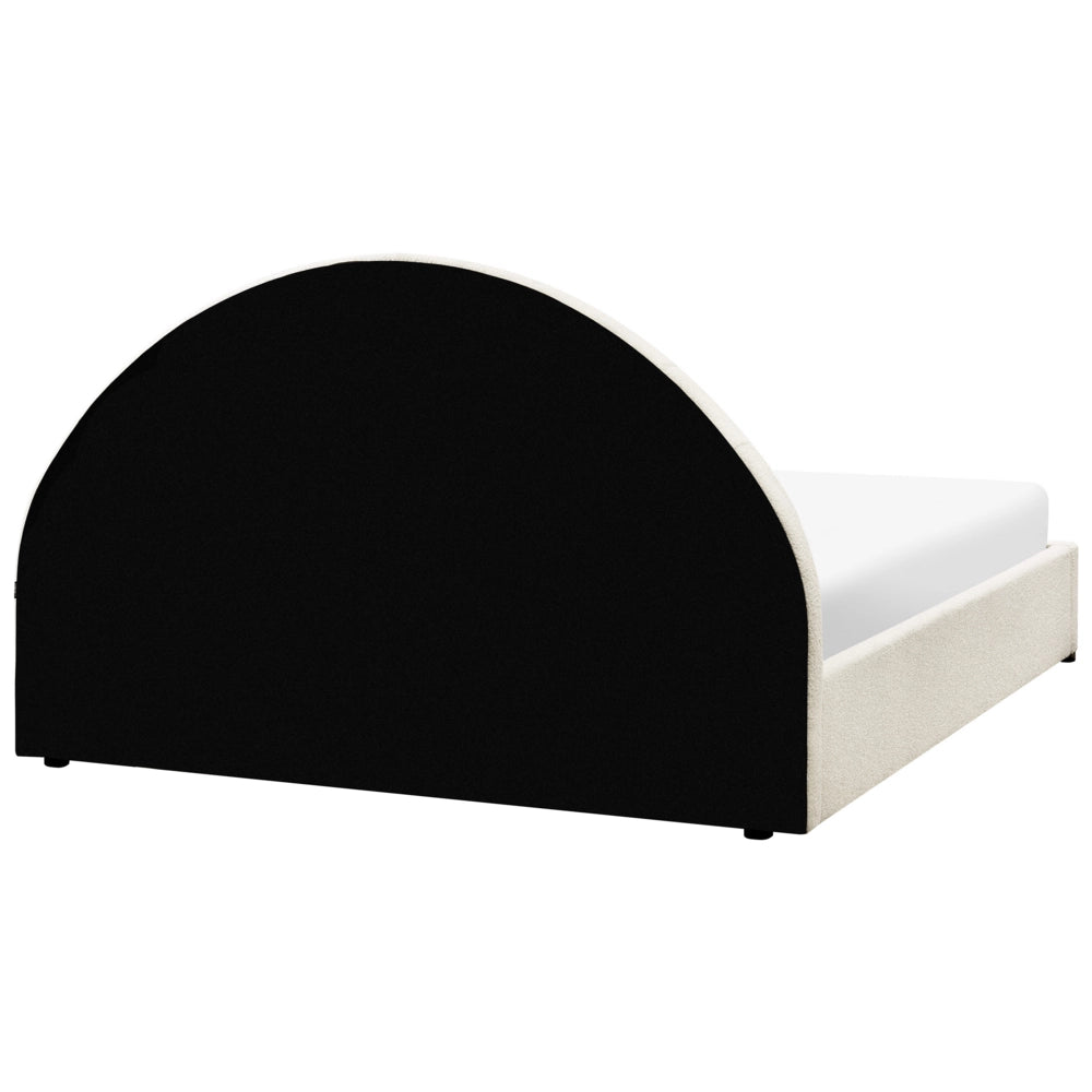 Letto contenitore Bianco Sporco Boucle Poliestere Tessuto UE Doppio Dimensioni 160 x 200 cm Design moderno minimalista