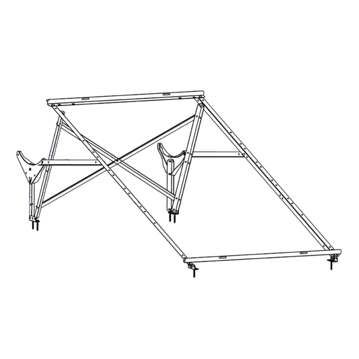 STRUTTURA DI MONTAGGIO UNIVERSALE TETTI PIANI E A FALDA PER SISTEMA SOLARE TERMICO CON INCLINAZIONE - SRUTTURA MONTAGGIO INCLINAZIONE 20Â°  - MAM