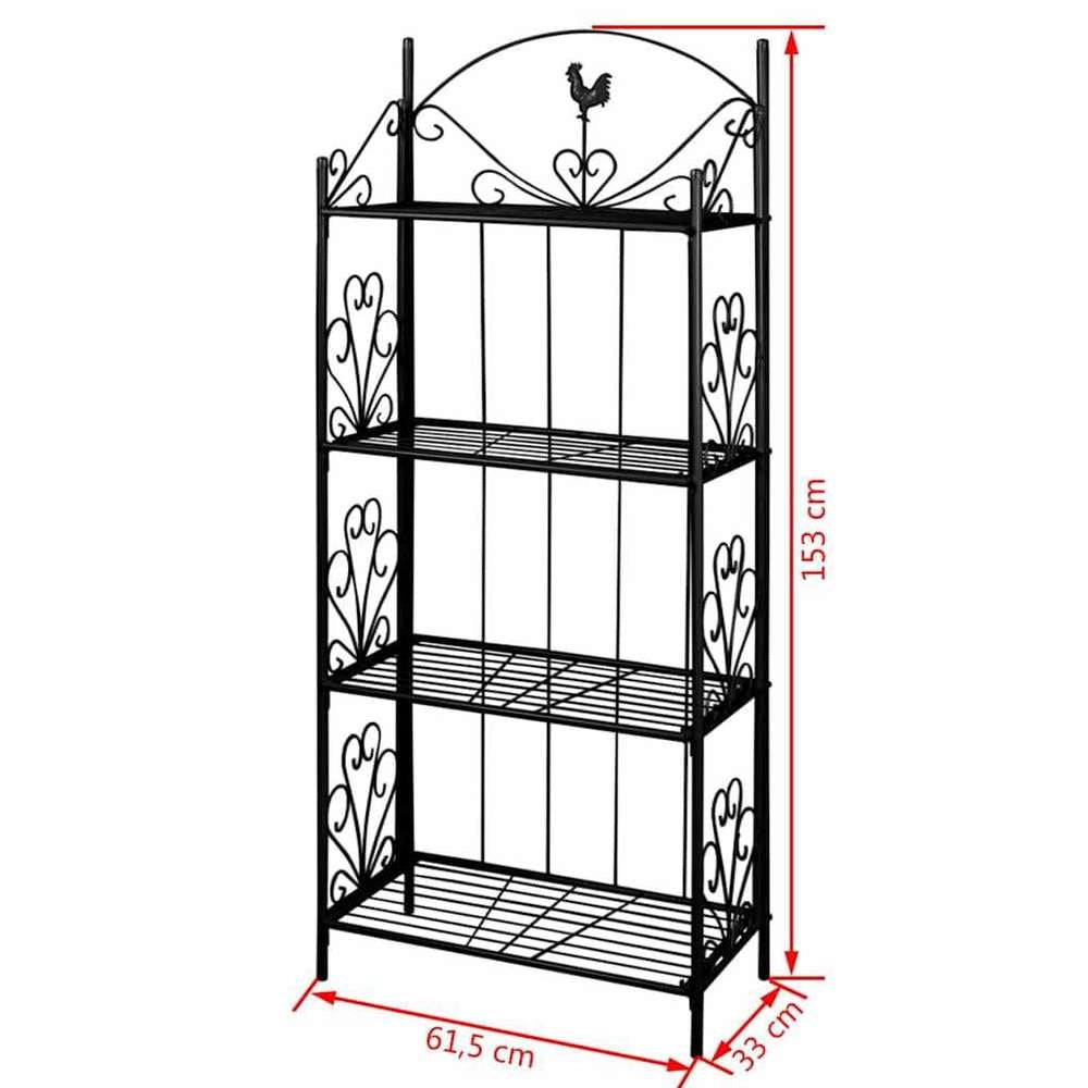 Plant Stand, Flower Shelf, Flower Stand, Black