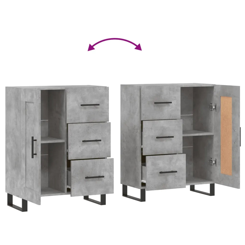 Credenza Grigio Cemento 69,5x34x90 cm in Legno Multistrato 830288