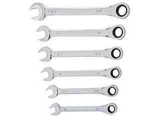 CHIAVE COMBINATA A CRICCHETTO FISSA SERIE PZ.6 CR-V- - in serie da pz.6 da 8x8 a 19x19 - 1 blister ALTE