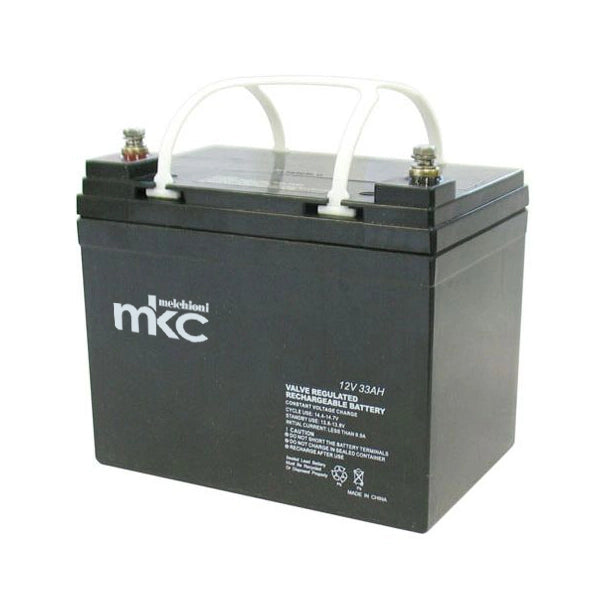 Batteria MKC VRLA AGM 12V 33Ah Ciclica/Tampone Ermetica Senza Manutenzione per UPS, Fotovoltaico, Allarmi e Trazione Leggera
